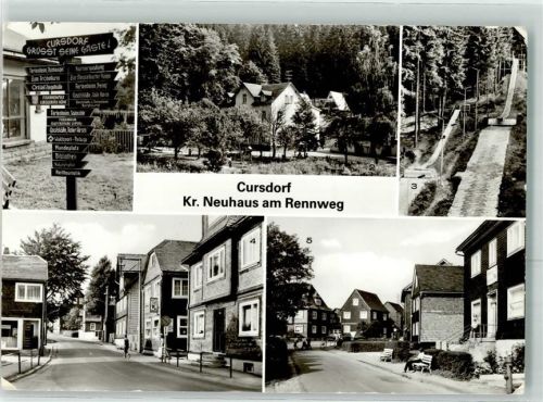 Cursdorf Wegweiser Gasthaus Talmühle Am Karl Marx-Platz Sprungschanze