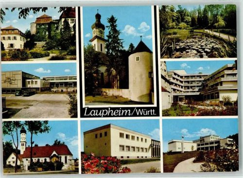 88471 W7958 Laupheim - Pfarrkirche St. Peter und Paul Seerosenteich