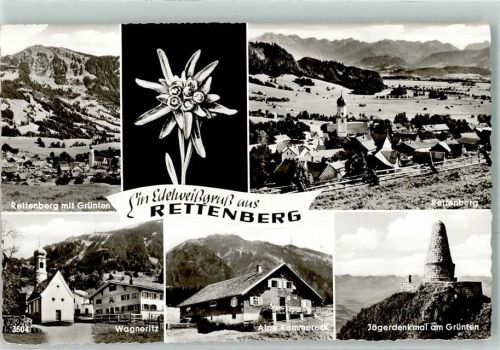 Rettenberg mit Grünten Wagneritz Alpe Kammereck Jägerdenkmal am Grünten Hüttenstempel