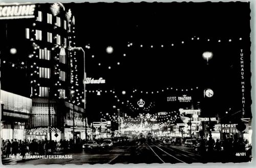 Wien Mariahilferstraße bei Nacht Oldtiner