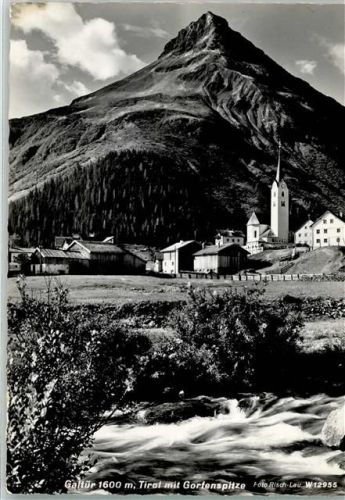 Galtür 1600 m Tirol Gorfenspitze Kirche nur Scan beschnitten