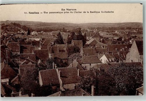 Saulieu 1913 prise du Clocher de la Basilique St. Andoche