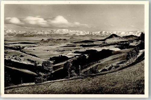 Engen Blick auf Hegauberge und Alpen Ort lt. Stempel