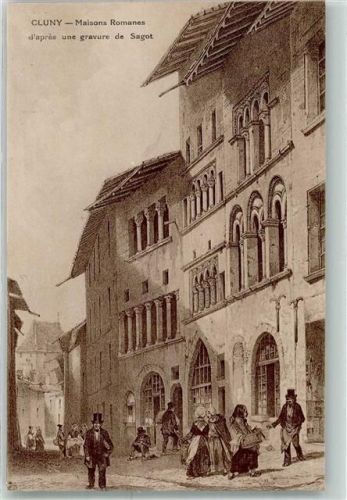 Cluny Maisons Romanes Mann Zylinder Frau