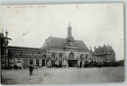 Valenciennes 1915 Bahnhof Straßenbahn