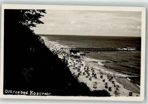 Koserow 1934 Steilküste Strand und Seebrücke bei Koserow