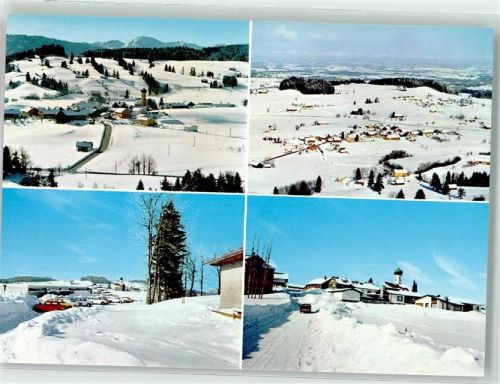 88179 W8999 Oberreute , Allgäu Winter mit Kirche St. Martin im Schnee