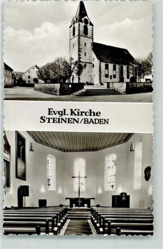 Steinen Evangelische Kirche Inneres Kreuz Foto AK