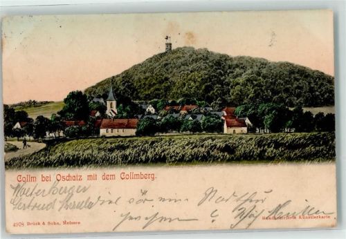 Collm 1906 Oschatz mit dem Collmberg