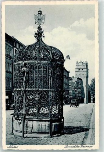 Neisse der schöne Brunnen Oldtimer