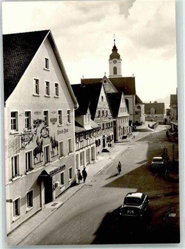 Kißlegg Herrenstraße mit Gasthaus Hirsch-Post