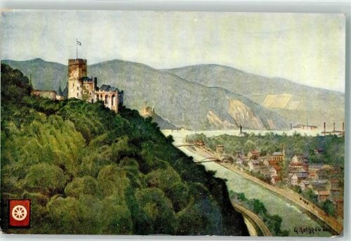 Lahneck Burg Lahneck sign. G.Rothgeb Lahnserie Die deutschen Burgen