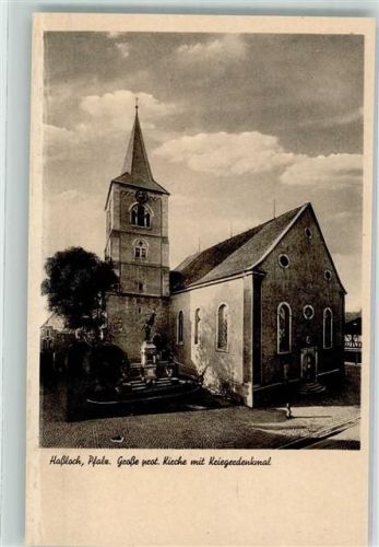 Haßloch Protestantische Kirche mit Kriegerdenkmal