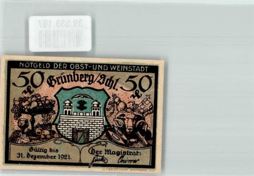 Grünberg 1921 Notgeld 50 Pfennig