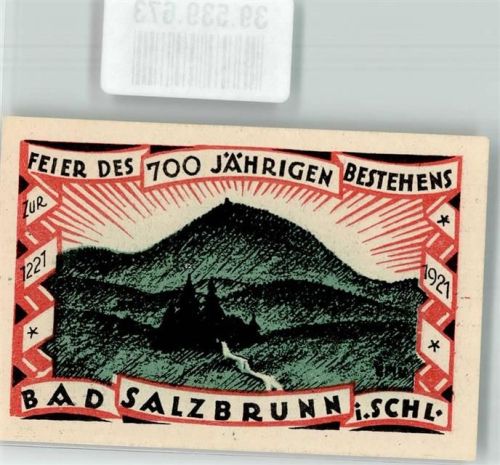 Bad Salzbrunn Notgeld 50 Pfennig 700 Jahrfeier