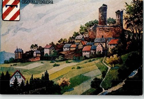 Oberreifenberg Aquarell Burgruine Oberreifenberg sign. G.Rotgeb