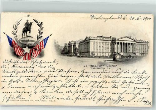 Washington D.C. 1900 Denkmal Mc.Pherson U.S.Treasury Buildung