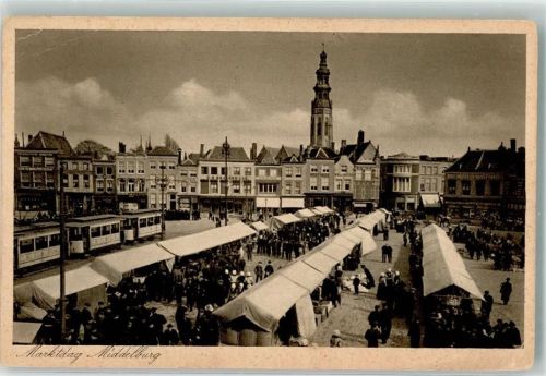 Middelburg Marktszene Straßenbahn