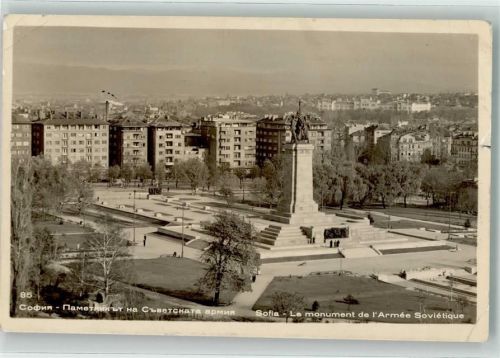 Sofia 1957 Denkmal der Sowjetischen Armee Foto AK