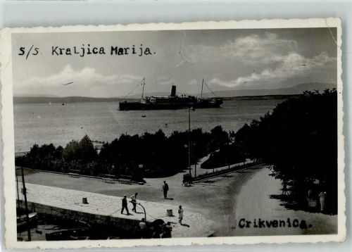 Crikvenica 1938 Hafen Dampfschiff Foto AK
