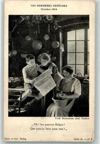 Foto Boissonnas Oktober 1914 WK I Belgien Oh die armen Belgier was kann ich für sie tun