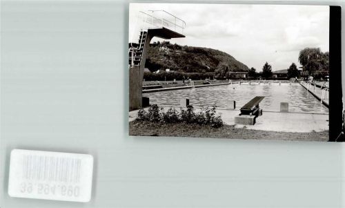 Karlstadt Ort handschriftlich Schwimmbad Foto Original aus Archiv eines Ansichtskartenverlags