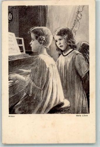 Engel Kind Klavier Verlag Girtanner Nr.101 Löwe, M. Künstlerkarte