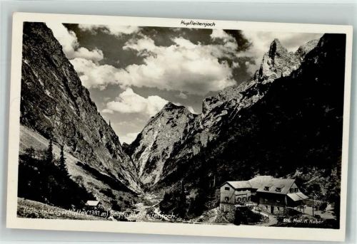 Höllentalangerhütte Foto AK mit Hupfleitenjoch Fotograf Huber Deutsche Heimatbilder