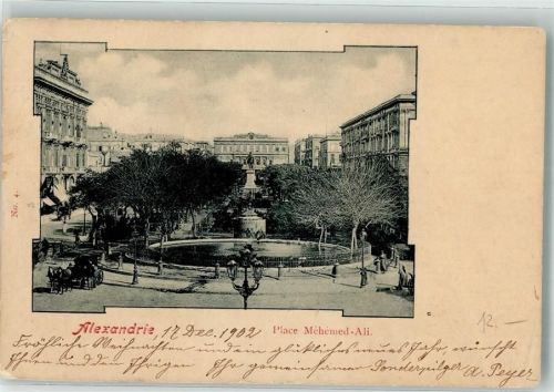 Alexandria 1902 Place Mehemed -Ali Denkmal