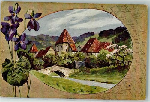 1902 Veilchen Landschaft Passepartout Serie 104 Nr.6095