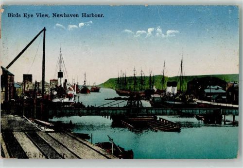 Newhaven 1930 Hafen Vogelschau