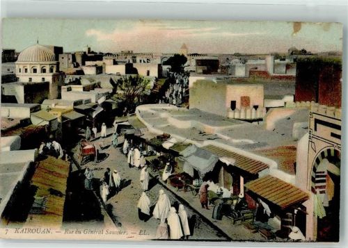 Kairouan Marktszene Tracht Rue General Saussier