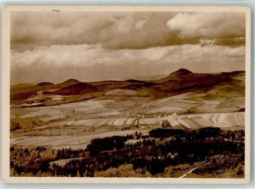 Wasserkuppe Die schöne Rhön Blick nach Westen mit Maulkuppe Stellberg Milseburg Wasserkuppe 950 m Stempel Flugzeug Voy
