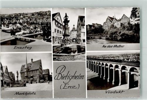 Bietigheim Denkmal Fräuleinbrunnen Viadiukt Eisenbahn Marktplatz