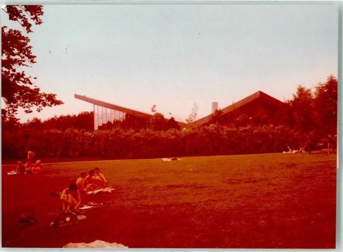 Sindelfingen Schwimmbad Liegewiese Bademode Ort handschriftlich Foto Original aus Archiv eines Ansichtskartenverlags