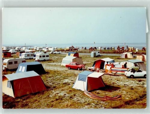 Tossens Foto Original aus Archiv eines Ansichtskartenverlags Campingplatz Oldtimer Ort handschriftlich