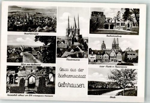 Gelnhausen Barbasrossaburg Unterer-Markt m. Marienkirche Kaiserplatz