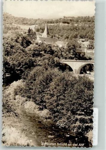 Schuld Ahrbrücke und Kirche St. Gertrud Foto Original aus Archiv eines Ansichtskartenverlags Ort handschriftlich