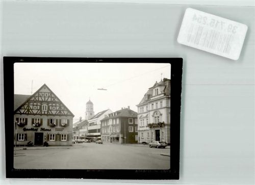 Illertissen Gasthof Krone Gasthaus Rathaus Kirche Auto Geschäfte Ort handschriftlich Foto Original aus Archiv eines Ansichtskartenverlags