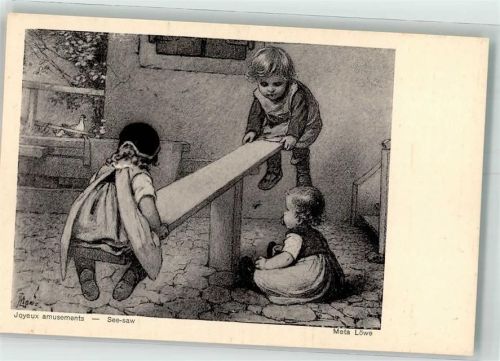 Wippe Kleinkinder Spielzeug Editeur Meyer, Zurich-Paris Nr. 34 Löwe, M. Künstlerkarte