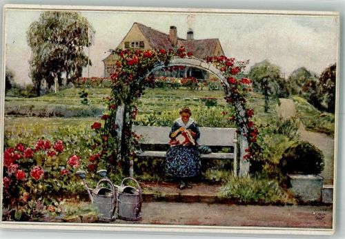 Frau Rosenbogen sign. Herrmann Hans Primus Kunst Kenner Karte Nr.5049