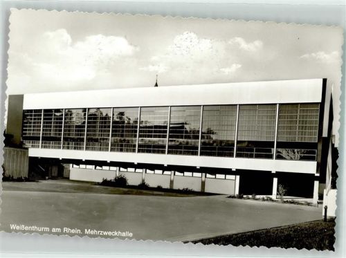 56575 W5452 Weißenthurm , Rhein Foto AK Gasthaus Mehrzweckhalle