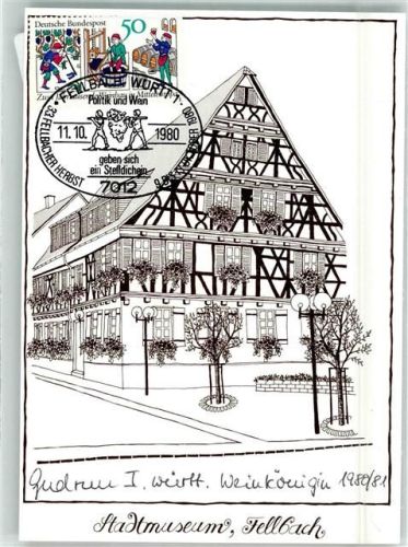 Fellbach Stadtmuseum Sonderstempel 33. Fellbacher Herbst 11.10.1980