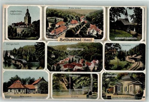 Mägdesprung Schloss Falkenstein Cöthner Schutzhütte Kirche Eisenbahn Selektal