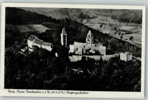 Frankenstein Fliegeraufnahme Burgruine Frankenstein a.d. Bergstraße
