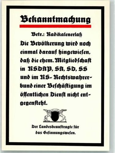 Dachau Radikalenerlaß Nr. 50a 37 Jahre seif der Befreiung des KZ Dachau-Befreiungsfeier 9.5.82