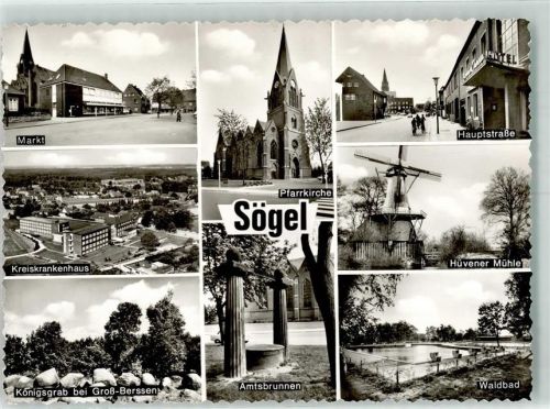 Sögel Hauptstrasse Hüvener Windmühle Amtsbrunnen Marktplatz