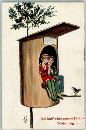 Humor Ich habe eine kleine Wohnung im Vogelhaus , Liebespaar
