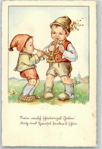 Reunion Cigaretten : Fürst Pückler - Purzl Bilder Kinder mit Blasinstrumente