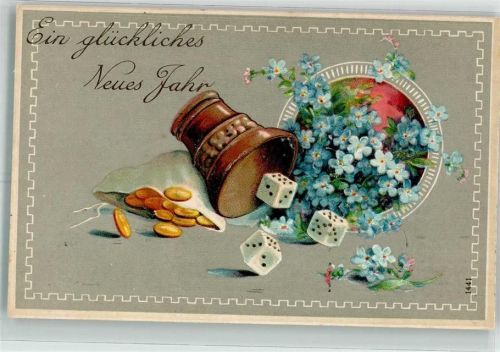 Neujahr Würfelbecher Geld Vdergissmeinnicht